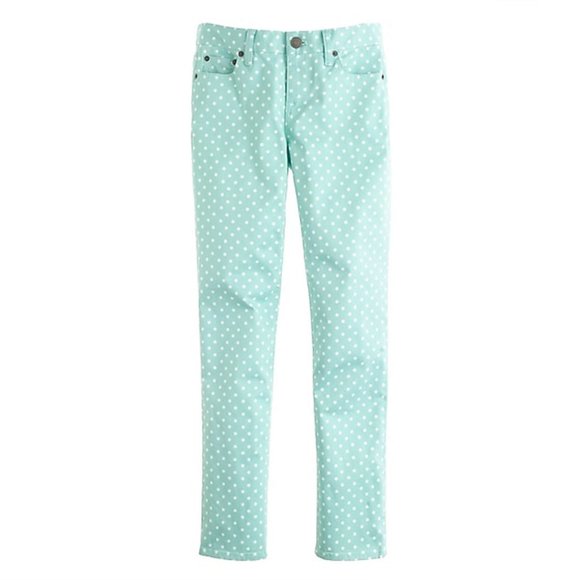 J. Crew Cropped Matchstick Jeans - Dotted Spearmint - Picture 2 of 8